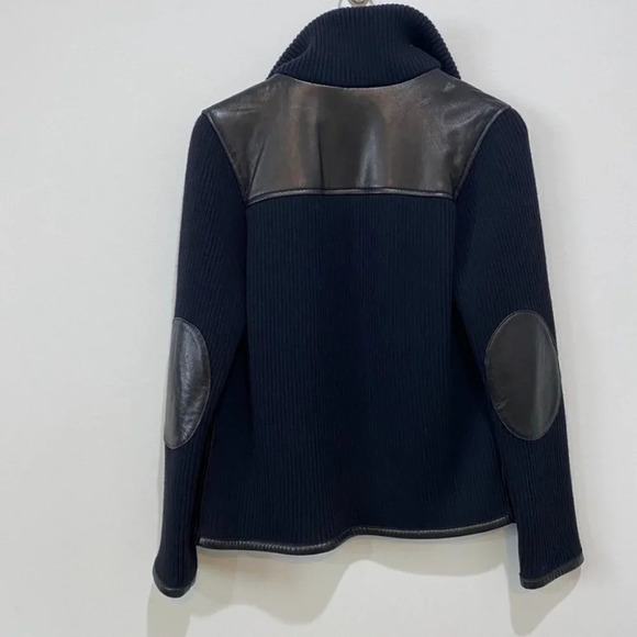 Identify 100% Leather Knit Fitted  Jacket with Mock Cowl Neck 🇨🇦 Made - Picture 5 of 17